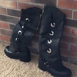 Women’s Motorcycle  Leg Black Leather Knee Chaps